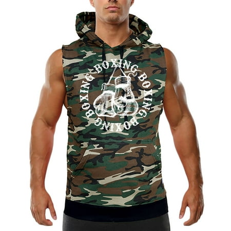 Teacup Harness Vest Camo - Men's Boxing Gloves Circle Camo Sleeveless Vest Hoodie Small Camo