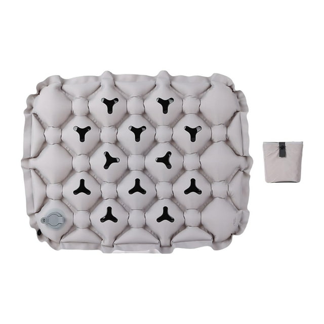 koolsoo Coussin de Siège Gonflable Confortable Coussin Pliable pour Escalade Randonnée Plein Air Gris