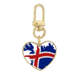thumbnail image 1 of Map Iceland Flag Pattern Gold Heart Keychain Metal Keyring Holder, 1 of 3