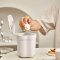 thumbnail image 1 of Decorative Desktop Wastebasket With Lid Small Bedside Garbage Can For Bedroom Kitchen Sturdy Mini Cute Compact Rubbish Container Easy To Clean, 1 of 3