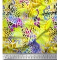 thumbnail image 1 of Soimoi Yellow Silk Fabric Leopard Animal Skin Print Fabric by the Yard 42 Inch Wide, 1 of 3