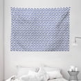 thumbnail image 1 of Ikat Tapestry, Eastern Ornament in Blue Exotic Asian Tribal Art Elements Curves Simple Design, Wall Hanging for Bedroom Living Room Dorm Decor, 80W X 60L Inches, Navy Blue White, by Ambesonne, 1 of 2