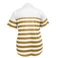 thumbnail image 5 of Kezqiaxn Womens Plus Size Tops Striped Short Sleeve Collared Work Shirts with Zipper Business Dressy Work Blouses, 5 of 5