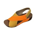 thumbnail image 2 of UP to 65% off Sandals for Women, Xunlbb Women's Fashion Casual Summer New Style Wedge Heel Outdoor Wear Contrast Color Breathable Thick-Soled Sandals(Orange,Size:43), 2 of 9