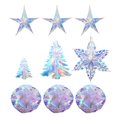 thumbnail image 1 of CNKOO 9Pcs Honeycomb Balls Hanging Decor Five-pointed Star Xmas Tree Snowflake Pendants, 1 of 3