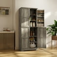 thumbnail image 2 of HOMCOM Farmhouse Kitchen Pantry Cabinet, Kitchen Storage Cabinet, Grey, 2 of 10
