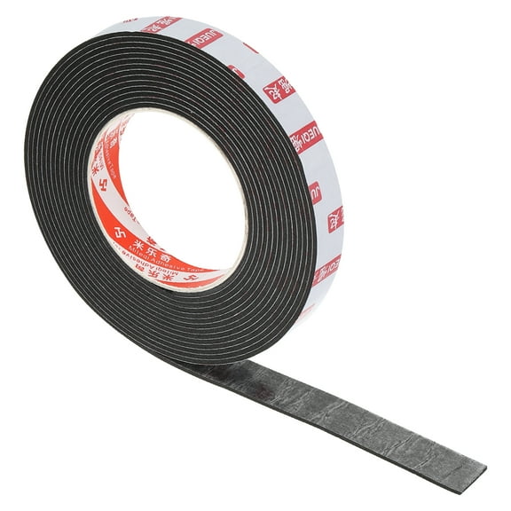 Uxcell 3/4"W x 1/8"T x 16.4Ft EVA Double Sided Foam Tape, Black
