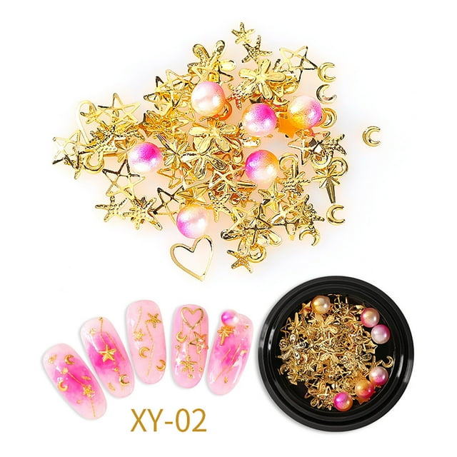 Iumwxz Décoration d'Ongles Étoile et Alliage Creux Roue de Manucure