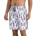 thumbnail image 2 of Goofa Lavender Flowers Printed Mens Swim Trunks Summer Quick Dry Short Beach Swimwear Bathing Suits-3X-Large, 2 of 9