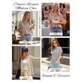 thumbnail image 6 of MOYIKO Womens Short Sleeve Striped Shirts Casual Button Down V Neck Work Blouses Tops, 6 of 7