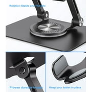 Tablet Stand for Desk, KEXIN Aluminum Adjustable Universal Tablet Holder - Compatible with iPad, 360°Swivel Base, Black
