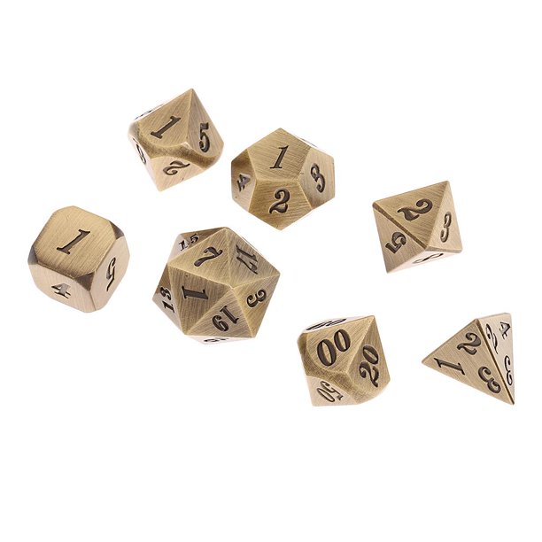 Juego de dados de metal de Dados de Metal de 7 Piezas D6 D8 D10 D12 D20 para s de RPG MTG , # 7 # 7 Magideal Juego de dados de metal