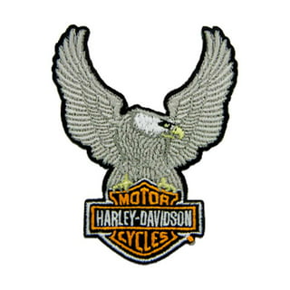 Harley-Davidson 5.5 in. Woven Winged Bar & Shield Logo Emblem Sew-On Patch-  Gray