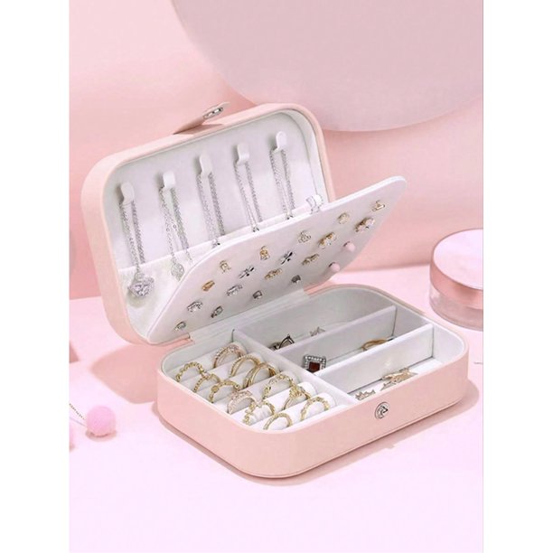 1pc Jewelry Storage Box For Necklaces, Rings And Earrings, Travel Portable Simple And Exquisite Case, Size Optional,Gift For Valentine's Day