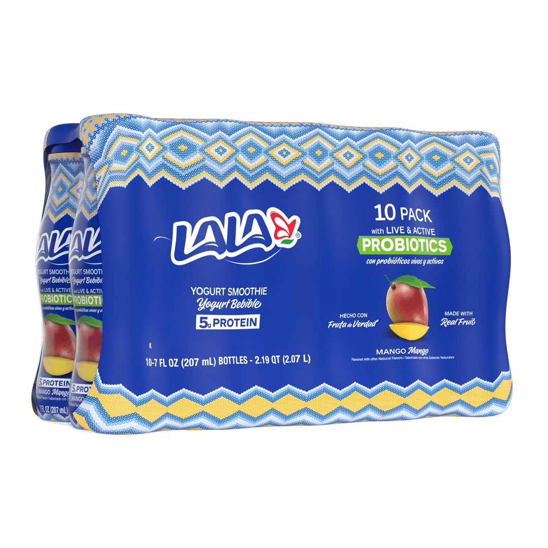 LALA Probiotic Yogurt Smoothie Drink 7oz Bottle, Tropical Mango (10