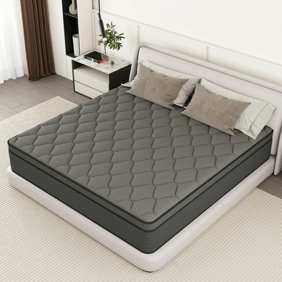 lemontalking 12 Inch Queen Gel Memory Foam Hybrid Mattress Pocket Spring In A Box Medium Firm