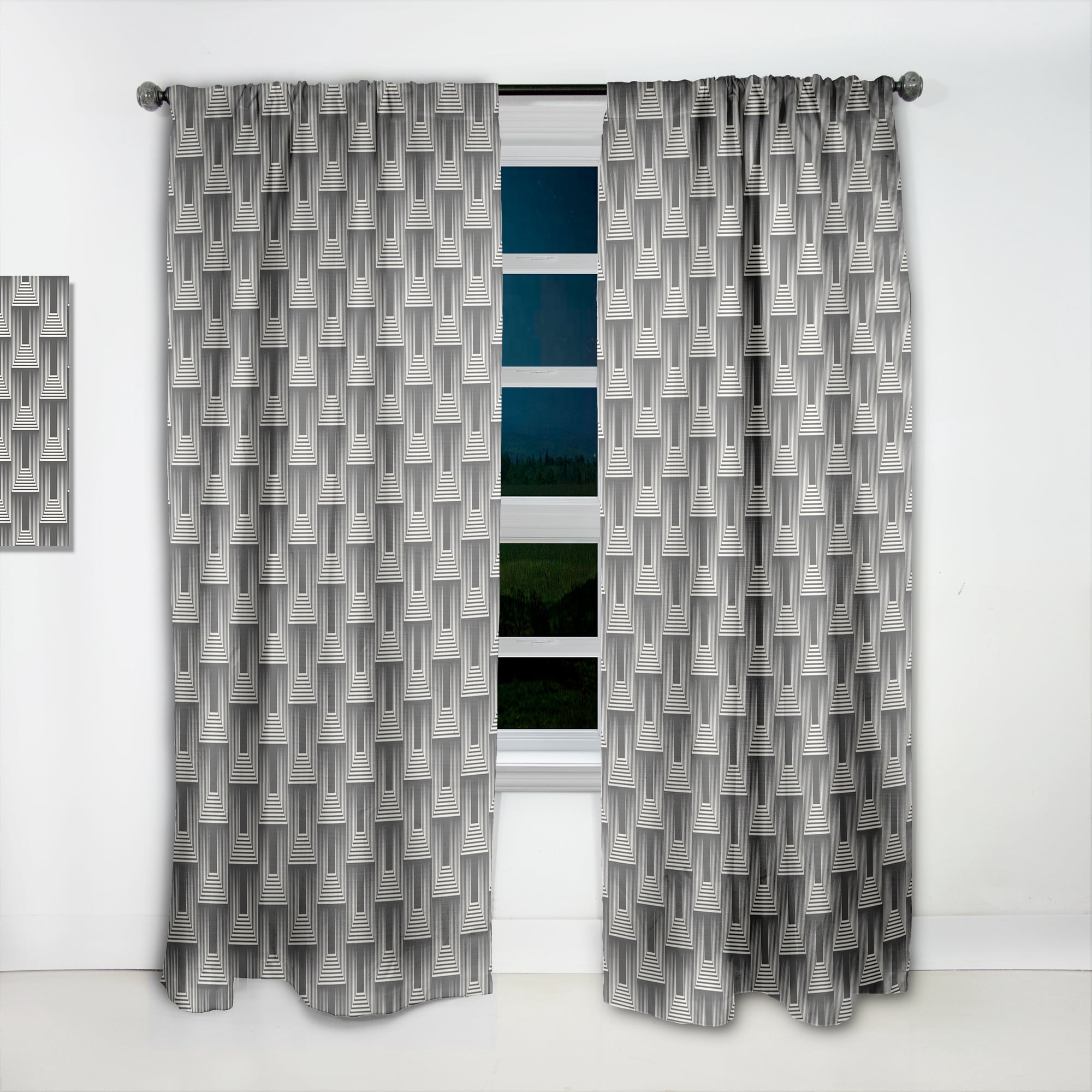 Designart 'Mimimal Monochrome Design I' Mid-Century Modern Curtain Panel