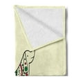 thumbnail image 2 of Dachshund Soft Flannel Fleece Throw Blanket, Dog Sketch with Geometric Elements Circles and Lines, Cozy Plush for Indoor and Outdoor Use, 50" x 60", Beige Red Fern Green, by Ambesonne, 2 of 5