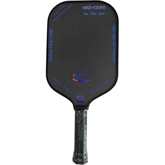 Pickleball Paddles, USAPA Approved Carbon Fiber T700 Frosted, High Spin CFS Textured, Blue Plain Design, Lightweight Graphite Pickle Ball Rackets for Men and Women
