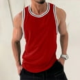 thumbnail image 4 of Yiaimeir Men's Classic Red Sleeveless Jersey Tank Top Athletic Fit Breathable Fabric Perfect For Sports & Casual Wear,Size S-3XL, 4 of 4