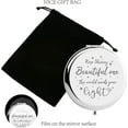 thumbnail image 5 of Beautiful Compact Mirror Keep Shining Stainless Steel Encouraging Personalized Mini Makeup Pocket Travel Engraved Mirrors Silver for Friends Family Graduation Birthday New Year Gifts Gray, 5 of 7