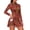 Burgundy Paisley Bow, variant on Sunset Palm Print Women's Long Sleeve Golf Dress Quarter Zip Tennis Outfit with Built-in Shorts & Pockets Quick Dry Stretch Athletic Wear for Pickleball Hiking, M