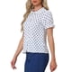 thumbnail image 4 of CAMISA DE PUNTOS DE POLKA PARA MUJERES INSPIRE CHIC CON MANGAS CORTAS Y PUFF, VINTAGE, CON BOTONES Y COLLAR PETER PAN, TOPS L BLANCO, 4 of 6