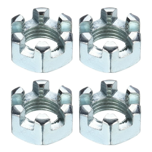 Écrou Hexagonal 3/8 Pouces-24, Grade 6.8 Acier Carbone, Argent, Lot de 4