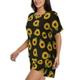 thumbnail image 2 of Fotbe Sunflowers Print Pajama Set for Women 2 Piece Loungewear Short Sleeve Tops and Shorts Set Soft Sleepwear-4X-Large, 2 of 7