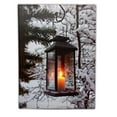 thumbnail image 5 of Winter Lantern Lighted Canvas Wall Art - Snowy Scene With a Glowing Black Lantern - #2501, 5 of 5
