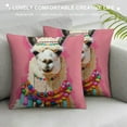 thumbnail image 3 of Autua Llama Graphic Decorative Throw Pillow Cover for Home Couch Living Room Bed Sofa - Printed on Both Sides - Soft and Durable - 1PC 20x20in, 3 of 5