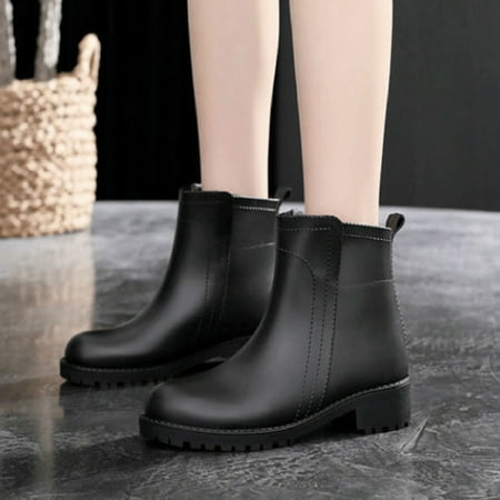

Rain Shoes Punk Style Snow Boots Women Non Slip Socks Inside Rain Boots Outdoor Rubber Water Shoes