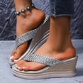 thumbnail image 2 of Dakaela Women's Platform Wedge Flip Flops Trendy Dressy Summer Flatform Sandals with Comfortable Walking Outdoor Rubber Soles Size 7, 2 of 6