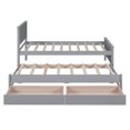 thumbnail image 3 of Twin Size Wood Platform Bed with Headboard, Wood Bed Frame With Trundle and Storage Drawers, 3 of 8