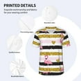thumbnail image 5 of Rocae Gold Glittering Hearts and Flamingos for Breathable Men's Baseball T-Shirt Fashionable Casual Baseball Jersey, Moisture-wicking Sportswear XX-Large, 5 of 9