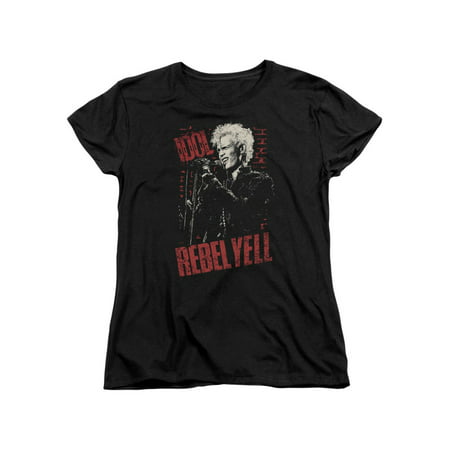 Billy Idol 80's Punk Rock Singer Rebel Yell Brick Wall Women's T-Shirt Tee
