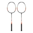 thumbnail image 2 of 2 Pcs Carbon Fiber Badminton Rackets Ultra Light Adult for Training Competition Recreation Orange, 2 of 14