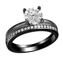 Envy Wedding Ring Set for Women 1.25Ct Solitaire Engagement Matching Band Ginger Lyne Collection