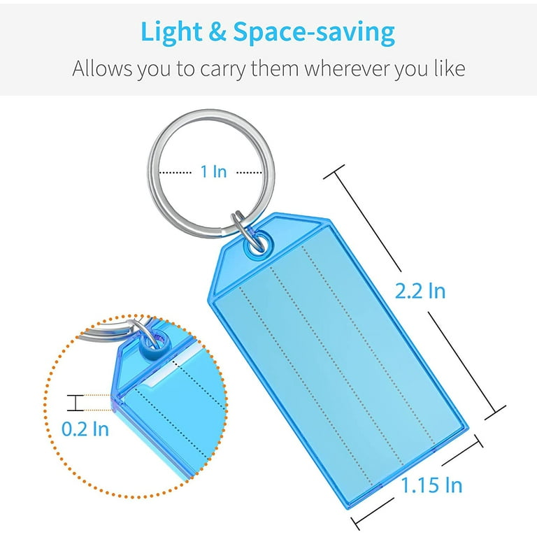 24 Pieces 3 Inches Plastic Heavy Duty Key Tags with Split Ring