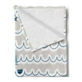 thumbnail image 2 of Nautical Soft Flannel Fleece Throw Blanket, Wave Pattern Marine Elements Octopus Crab Starfish Whale Art, Cozy Plush for Indoor and Outdoor Use, 70" x 90", Beige Blue White, by Ambesonne, 2 of 5