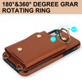 thumbnail image 4 of ShellTech for iPhone XR Case with Card Holder and Strap - Zipper Pocket,Crossbody Lanyard Strap,Credit Card Holder,Stand Ring,Cute Phone Wallet Case for Women,Brown, 4 of 10