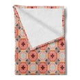 thumbnail image 2 of Mexican Soft Flannel Fleece Throw Blanket, Colorful Cheery Floral Inspired Folkloric Talavera Squares Repetition, Cozy Plush for Indoor and Outdoor Use, 50" x 60", Multicolor, by Ambesonne, 2 of 5