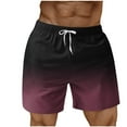 thumbnail image 2 of Akafmk Mens Beach Shorts Gradient Print with Pockets Drawstring Elastic Waist Breathable Vacation Shorts Pants XXXXL, 2 of 3