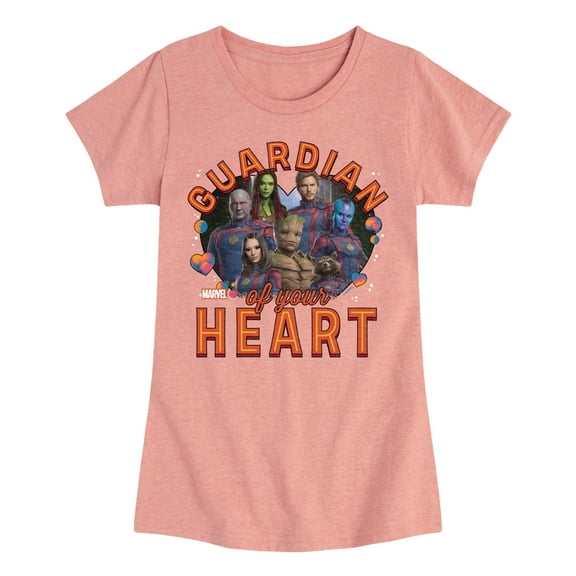 Marvel Guardians of the Galaxy - Guardian Of Your Heart Valentine - Toddler And Youth Girls Fitted Short Sleeve Graphic T-Shirt