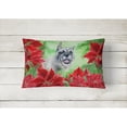 thumbnail image 2 of Schnauzer Poinsettas Canvas Fabric Decorative Pillow, 2 of 3
