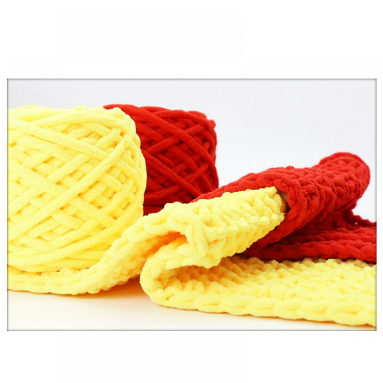 3 Skein DIY Chenille Yarn Orange Yellow Chunky Yarn Jumbo Yarn Luxury  Chenille Yarn Chunky Blanket Yarn Soft Warm Yarn Thick Chunky Yarn Fluffy  Throw