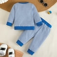 thumbnail image 4 of GXWEA Ropa De Bebe Clothes For 1 Year Old Boy Toddler Boy Outfit Boy Fall Winter Clothes Set Tops Pants 6-12 Months Blue, 4 of 7