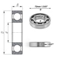 thumbnail image 4 of Unique Bargains 6207 & Roulements à Billes Rainures Profondes P5 35x72x17mm Roulements Lubrifiés Type Ouvert Argenté pour Trottinette Planche à Roulettes Roue, 4 of 6