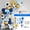 Suit 1, variant on Soccer Balloon Arch Kit, Blue Black White Latex Balloons for Birthday Sport Theme Party Decorations
