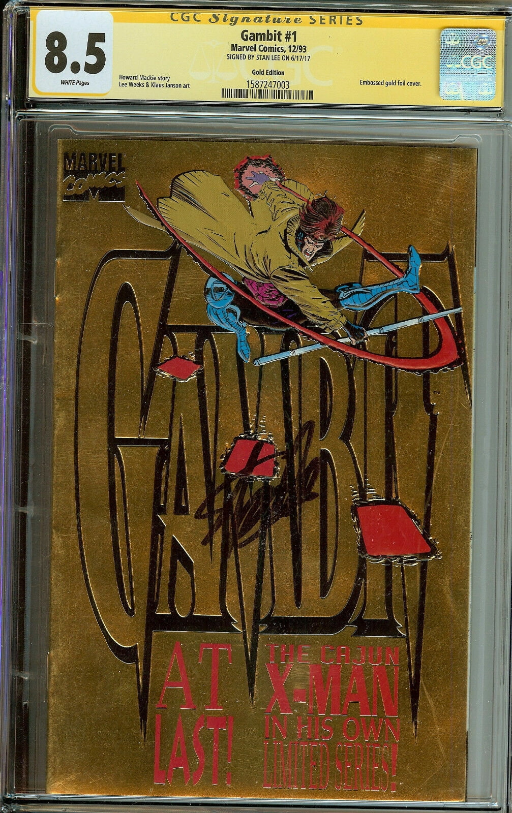CGC SS 8.5 Gambit #1 GOLD Variant Stan Lee
